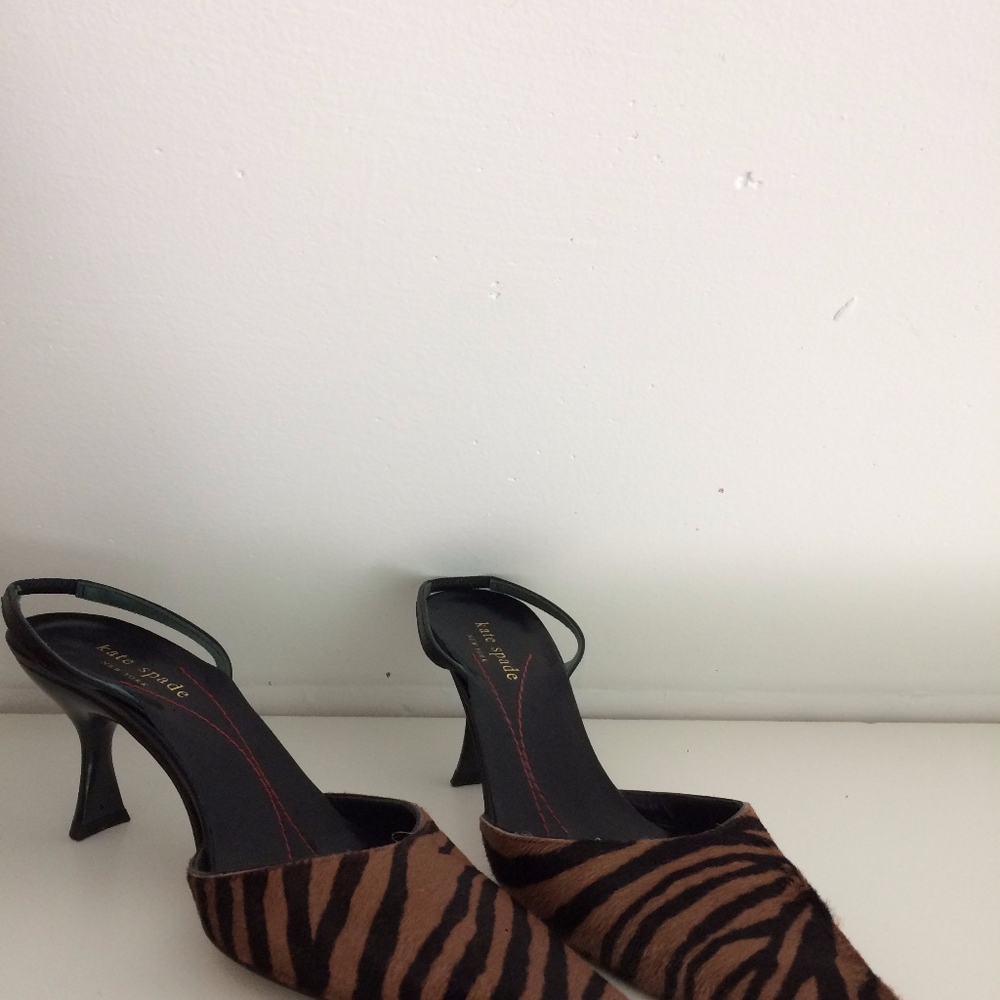 Vintage Kate Spade pony hair sling backs / sz 7